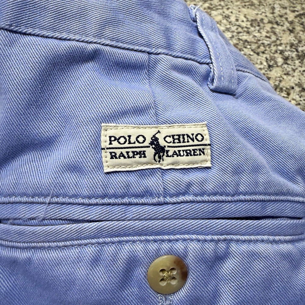 Polo Ralph Lauren Andrew Pant Chinos Mens 31x30 Blue Pleated Cotton Twill 90's